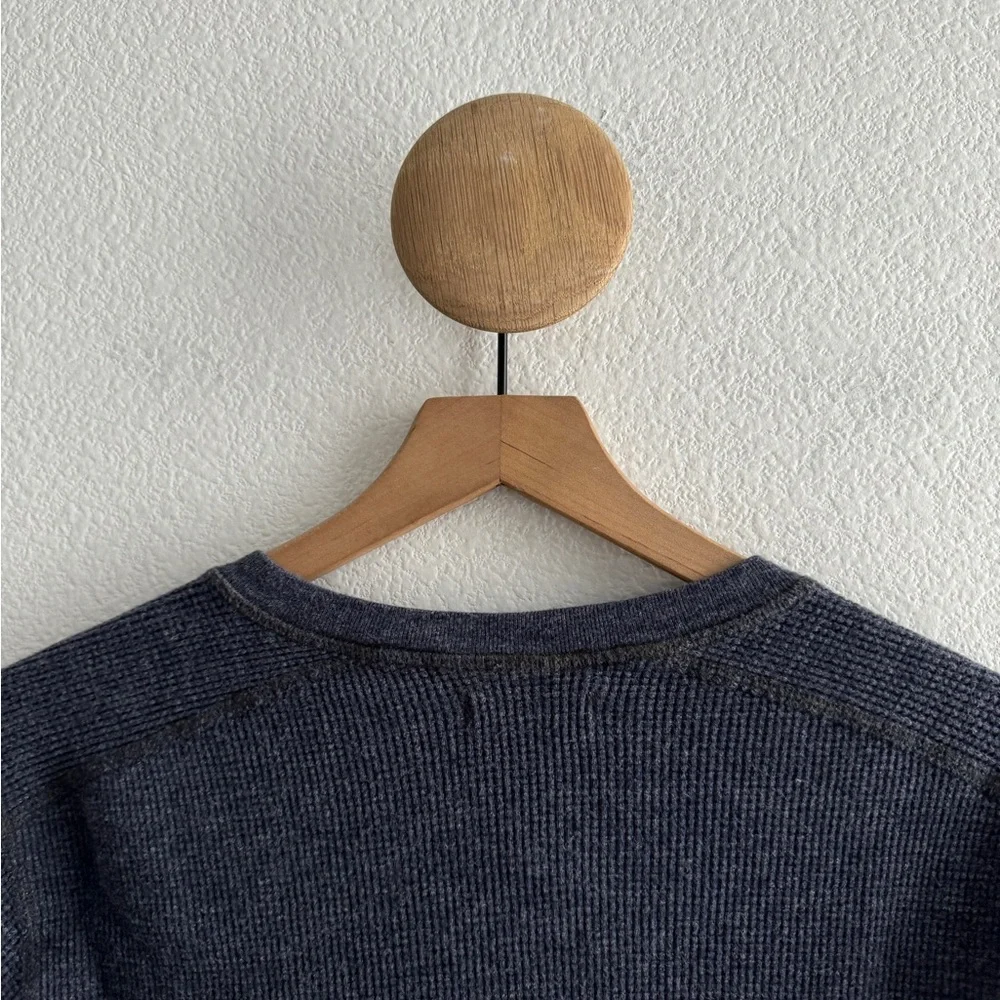 Wallace & Barnes Blue Waffle-Knit Henley